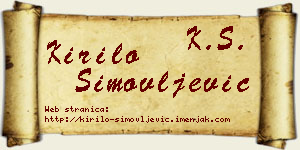 Kirilo Simovljević vizit kartica
